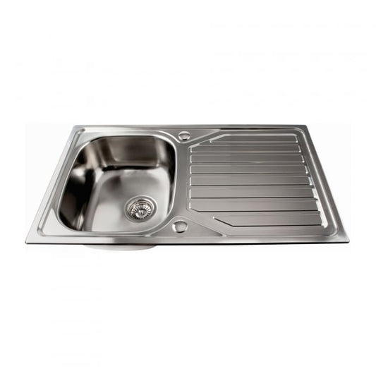 1810 VELORE UNO 860x500mm Reversible Inset Satin SS 1 bowl kitchen sink