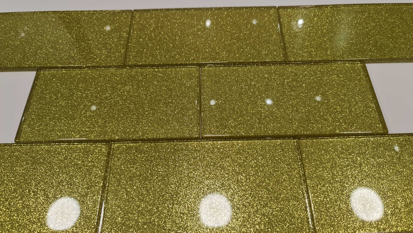 Gold Glitter Subway Tile 75mm x 150mm (MT0201)