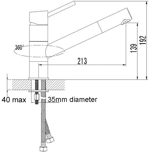 Pull Out Spout Kitchen Sink Mixer Tap (56055)