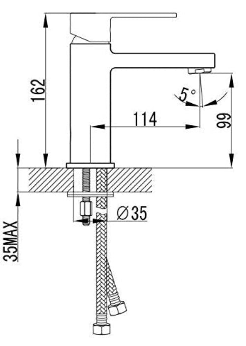 Bath and Shower Mixer Tap & Basin Tap Set (Brenz 41)