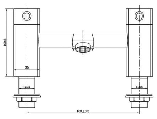Modern Square Bath Mixer Tap (ICE 5)