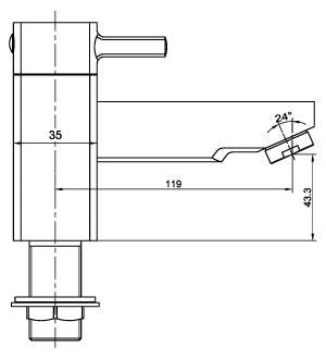 Modern Square Bath Mixer Tap (ICE 5)