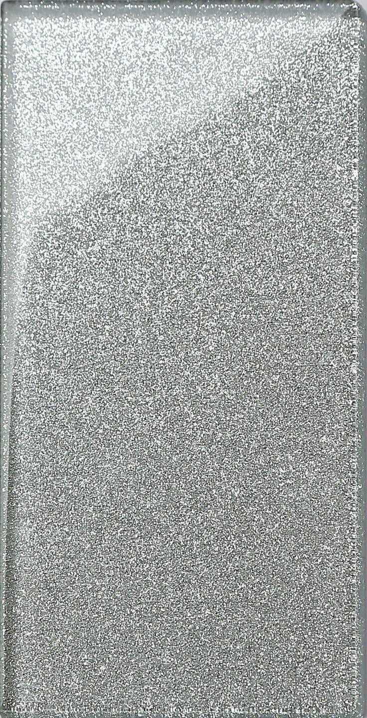 Silver Glitter Subway Tile 75mm x150mm (MT0113)
