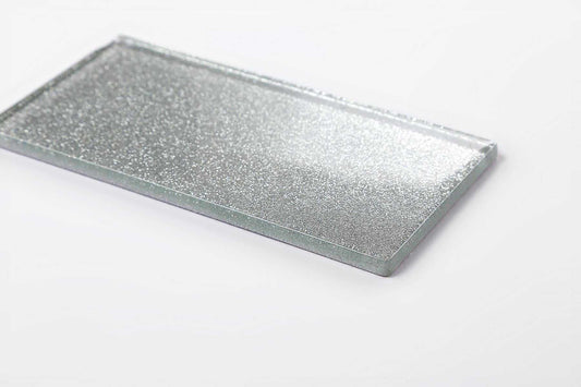 Silver Glitter Subway Tile 75mm x150mm (MT0113)