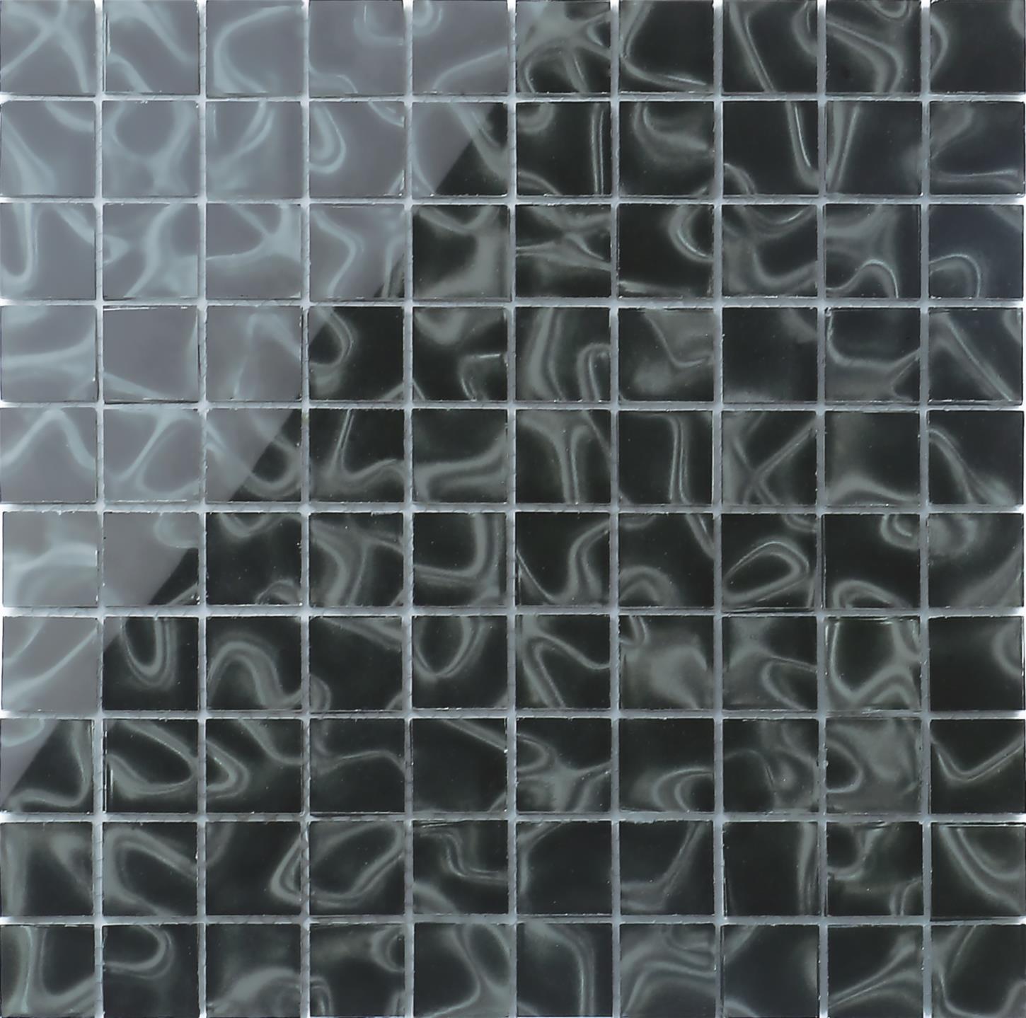 Mosaic pattern of black and gray tiles with wavy texture