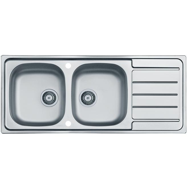 Alveus, Line 100, Stainless Steel, 2 bowl, Inset, 1160x500x150mm (1149124N)