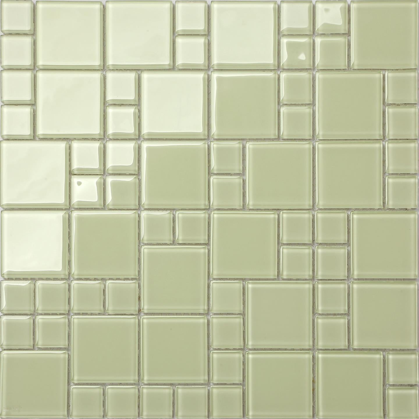 Light Green Glass Modular Mix Mosaic Tiles (MT0024)