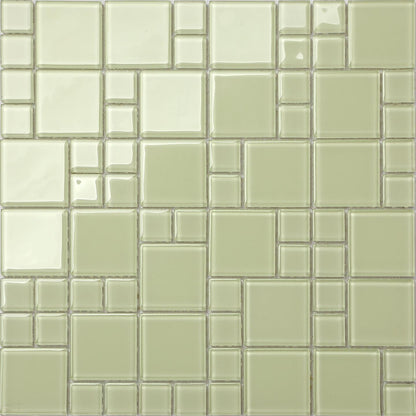 Light Green Glass Modular Mix Mosaic Tiles (MT0024)