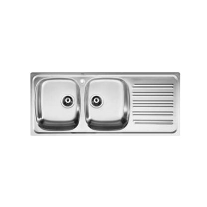 Commercial/Catering  Two Bowl Single Drainer Kitchen Sink 1350X490MM (SP0098) STANDARD WALL BENCH PROFILE