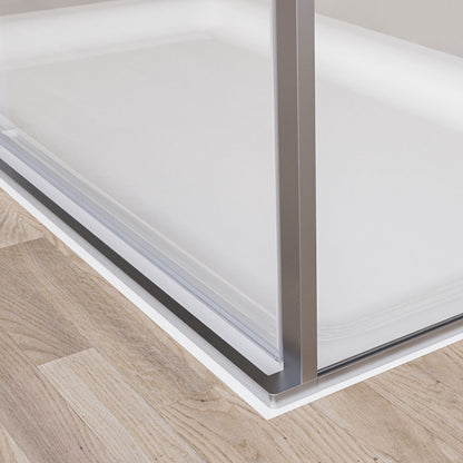 Novellini Riga 2P, 1 Sliding Shower door + 1 Fixed Panel Gold/Bronze/Inox