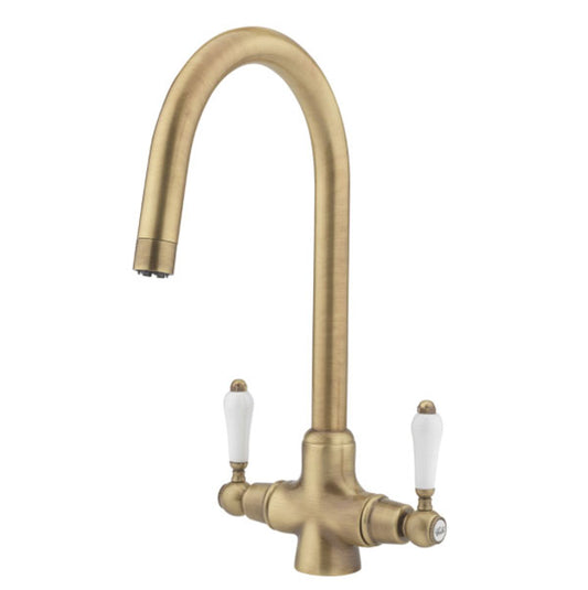 Old Fashioned Twin Ceramic Lever Dual Flow Tap, 5 Colour options