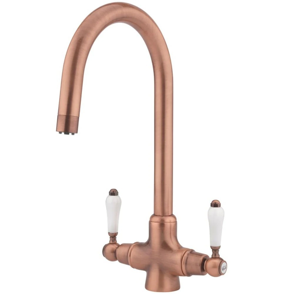 Old Fashioned Twin Ceramic Lever Dual Flow Tap, 5 Colour options