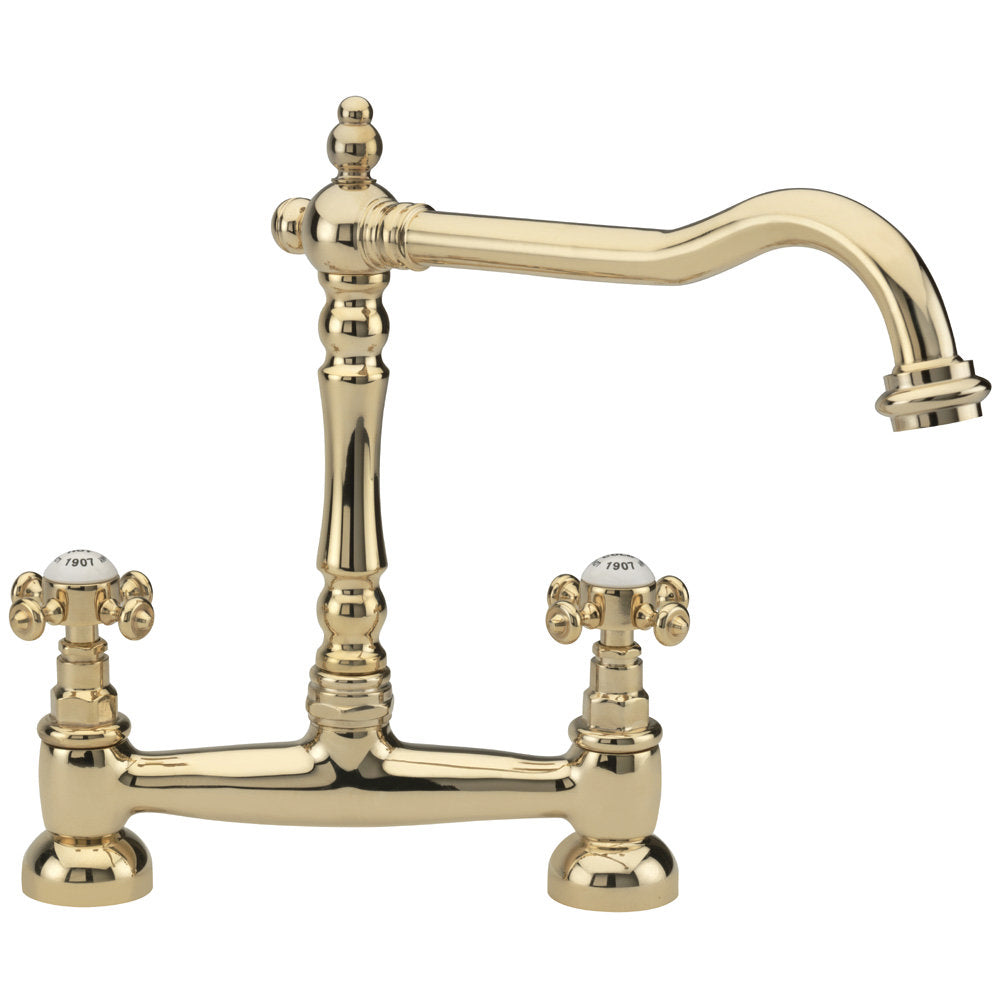 Old Fashioned Kitchen Bridge Mixer Tap 10FBM , 5 Colour options