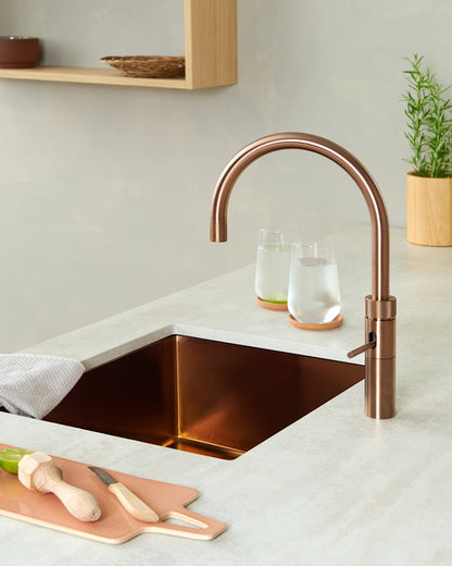 Quooker Fusion Round Boiling Water Tap ROSE COPPER with a choice of Tanks