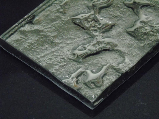 Silver Textured Lava Glass Subway Tile 75x150mm (MT0176)