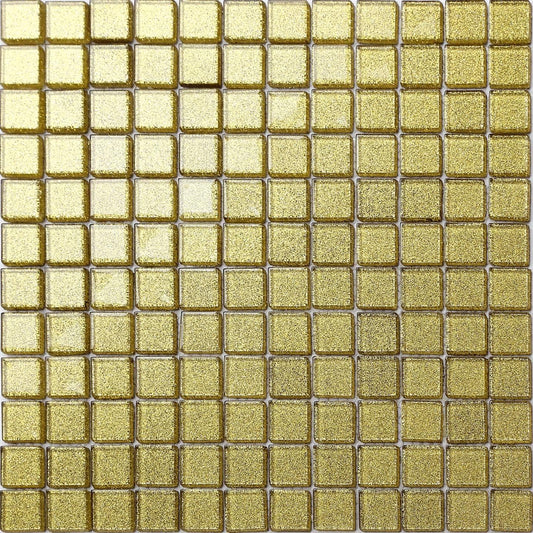 Gold Glitter Glass Mosaic Tile Sheet (MT0080)