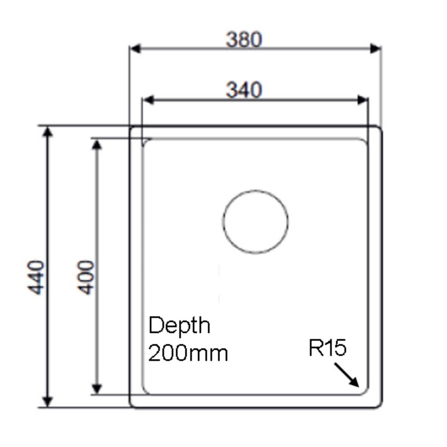 380 x 440 mm Undermount/inset Kitchen Sink, Handmade, Satin Stainless Steel Kitchen Sink (TJM0036)
