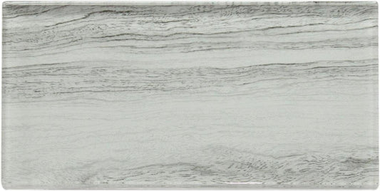 White Wood Effect Glass Subway Tile 75x150mm (MT0182)