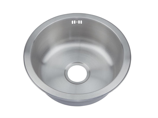 445mm Brushed Stainless Steel Round Inset Sink (M08 BS)
