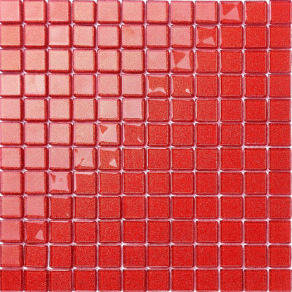 Red Glitter Glass Mosaic Tile sheet (MT0128)