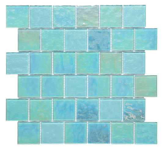 Blue Iridescent Unicorn Glass Mosaic Tiles (MT0203)