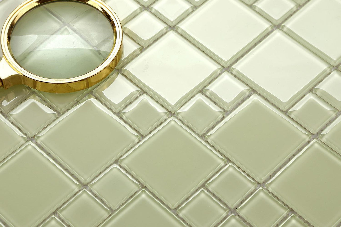 Light Green Glass Modular Mix Mosaic Tiles (MT0024)