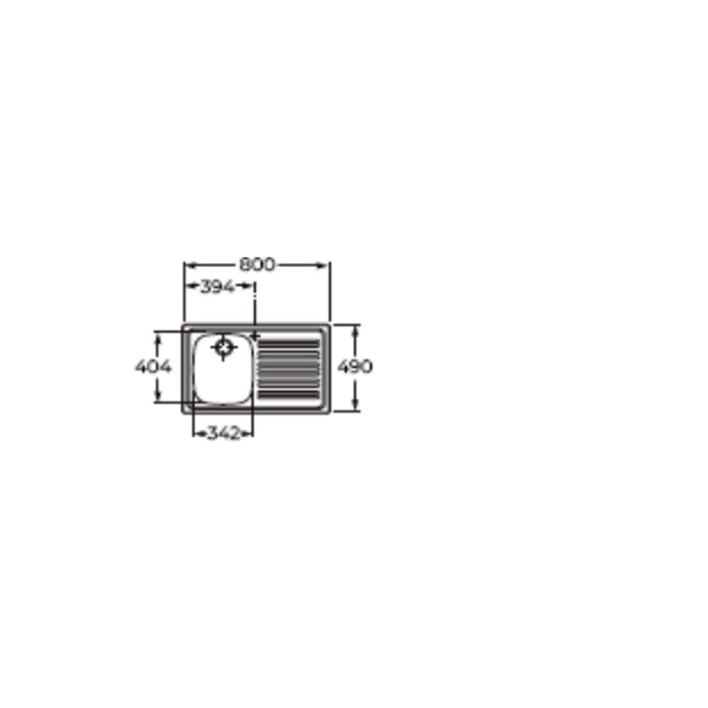 ROCA Stainless steel sink single bowl P-135 800 X 490 (SP0104)