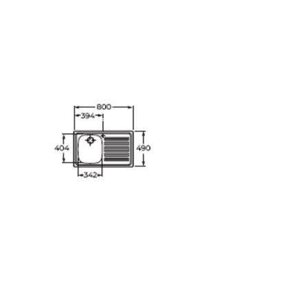 ROCA Stainless steel sink single bowl P-135 800 X 490 (SP0104)