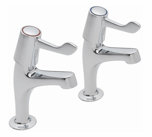 Short Lever High Neck Sink Pillar Taps (69SHLEV)