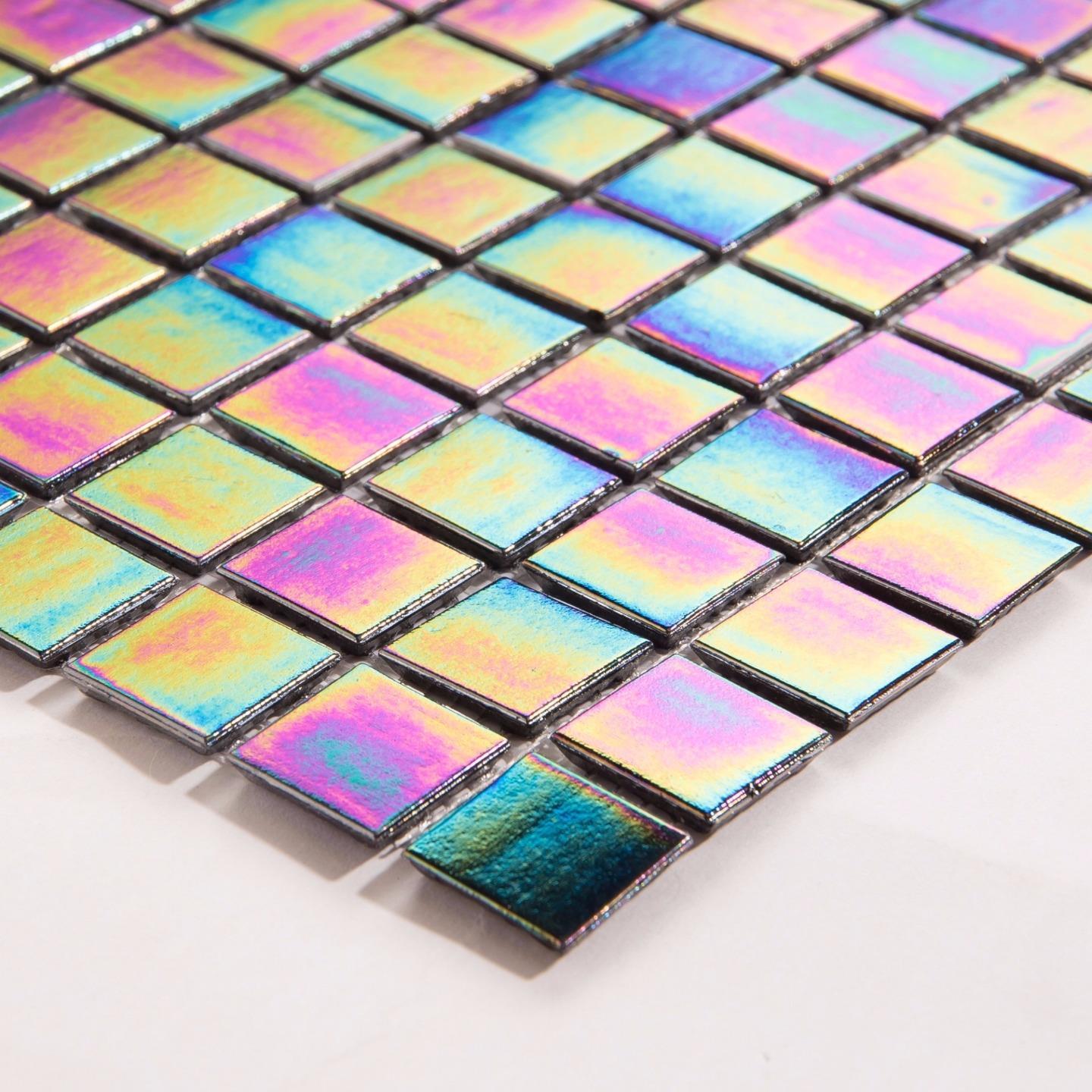Mosaic Tiles  Purple Iridescent Vitreous Glass sheet (MT0141)