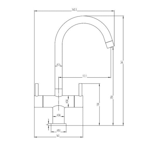 Reginox ADOUR CH Kitchen mixer tap Chrome