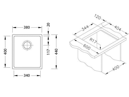 Alveus Kombino Copper kitchen sink, Various Sizes