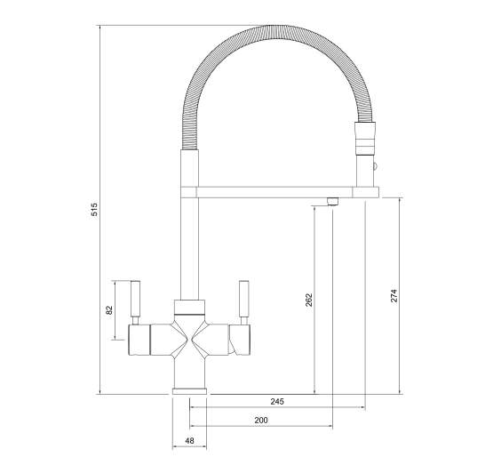 Reginox AQUABEZI MB Matt Black 4in1 Boiling Water Kitchen Tap