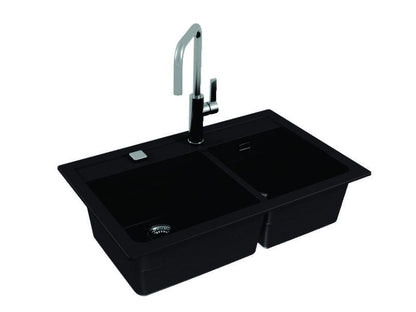 Alveus ATROX 50 Composite Inset/Undermount 2 bowl kitchen sink 790x500 Carbon or Arctic