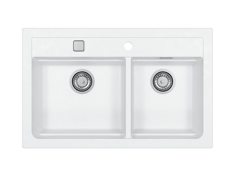 Alveus ATROX 50 Composite Inset/Undermount 2 bowl kitchen sink 790x500 Carbon or Arctic