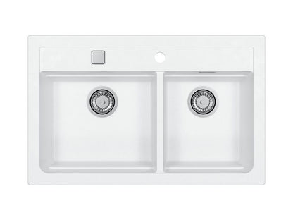 Alveus ATROX 50 Composite Inset/Undermount 2 bowl kitchen sink 790x500 Carbon or Arctic