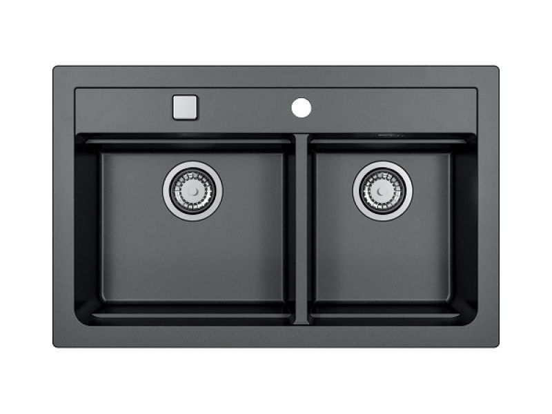 Alveus ATROX 50 Composite Inset/Undermount 2 bowl kitchen sink 790x500 Carbon or Arctic