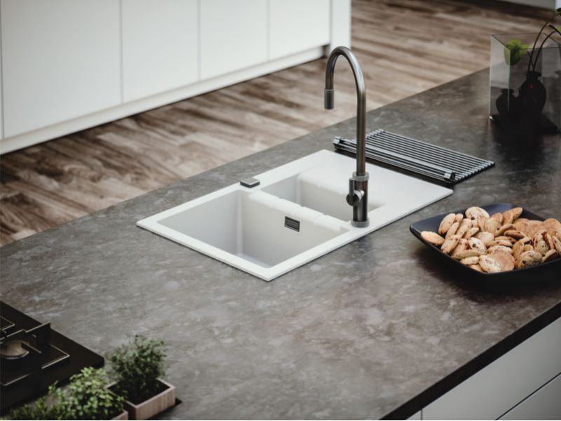 Alveus Cadit 70 Inset 1.5 Composite Kitchen sink, 790x500mm Carbon or Arctic