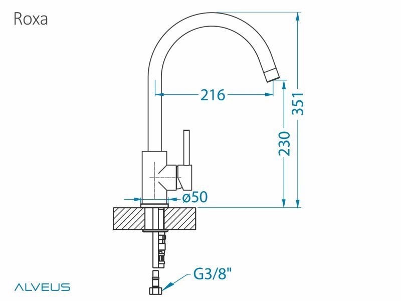 Clearance! Alveus Roxa Kitchen Mixer Tap Concrete