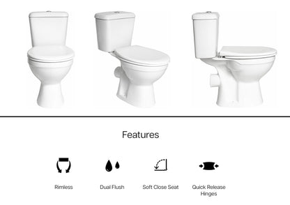 VRB Aqua Close Coupled Oval Rimless Toilet 1004R_HD
