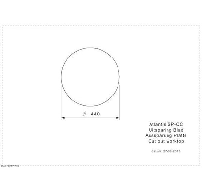 Reginox ATLANTIS SP H NOF Round Stainless Steel inset sink 460mm, no overflow