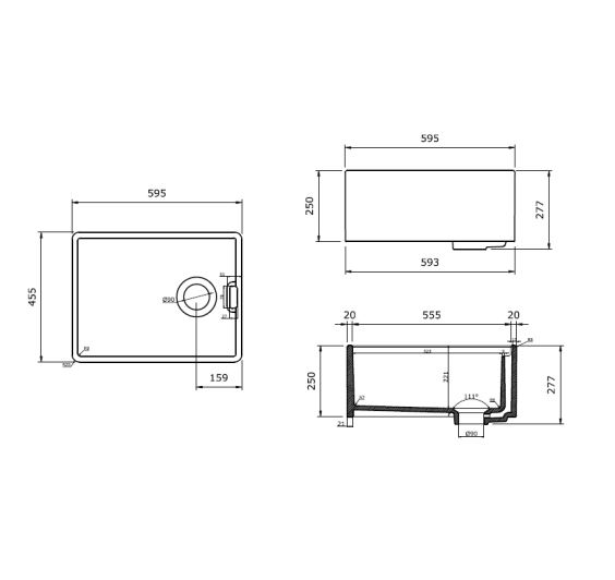 Reginox Belfast II White Ceramic 1 bowl kitchen sink