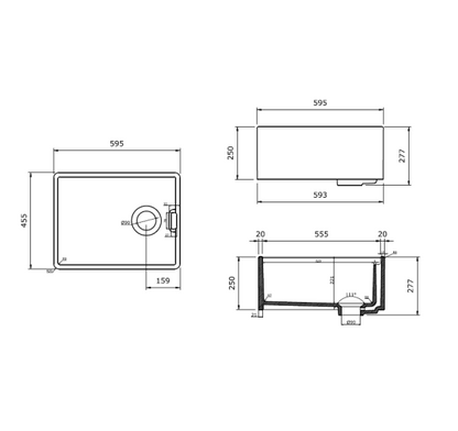 Reginox Belfast II White Ceramic 1 bowl kitchen sink