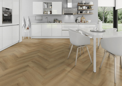 LVT Flooring Lignum Core Barley Oak Herringbone - Pack Size: 2.23m²