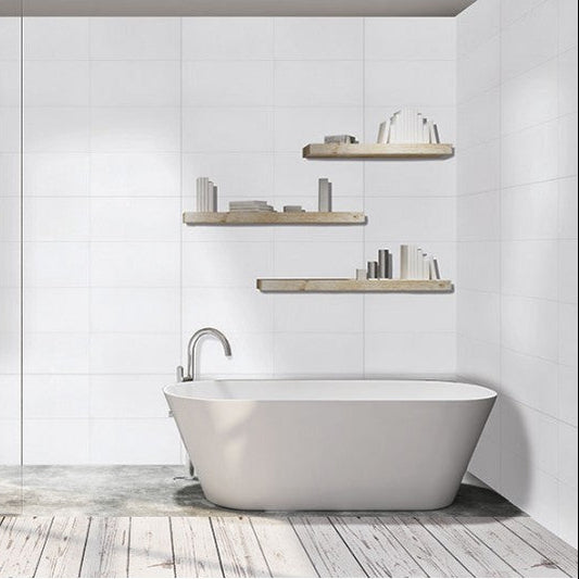 DuraPanel White Silk Gloss Tile Effect 2400 x 585mm Tongue&Groove