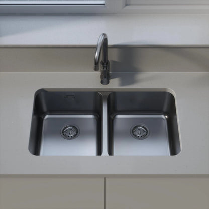 UKinox D 340.50.50/R50 Polished Stainless Steel 2 Bowl Undermount kitchen sink