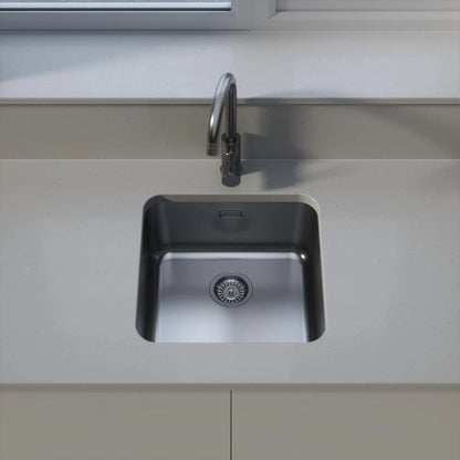 UKinox D 400/R50 Single Bowl Polished Stainless Steel Undermount kitchen sink