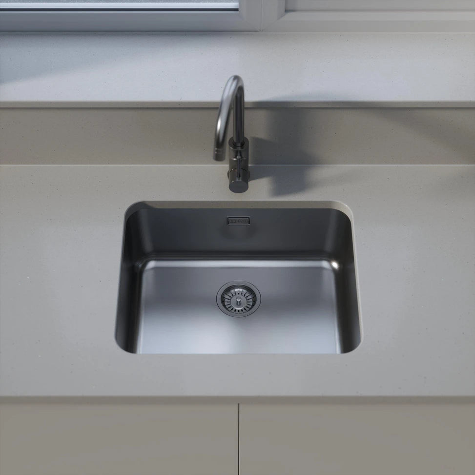 UKinox D 500/R50 Single Bowl Polished Stainless Steel Undermount kitchen sink