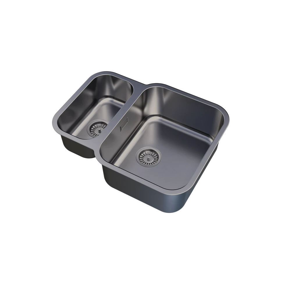 UKinox D 340.70.30 Reversible 1.5 Bowl Polished Stainless Steel Undermount kitchen sink