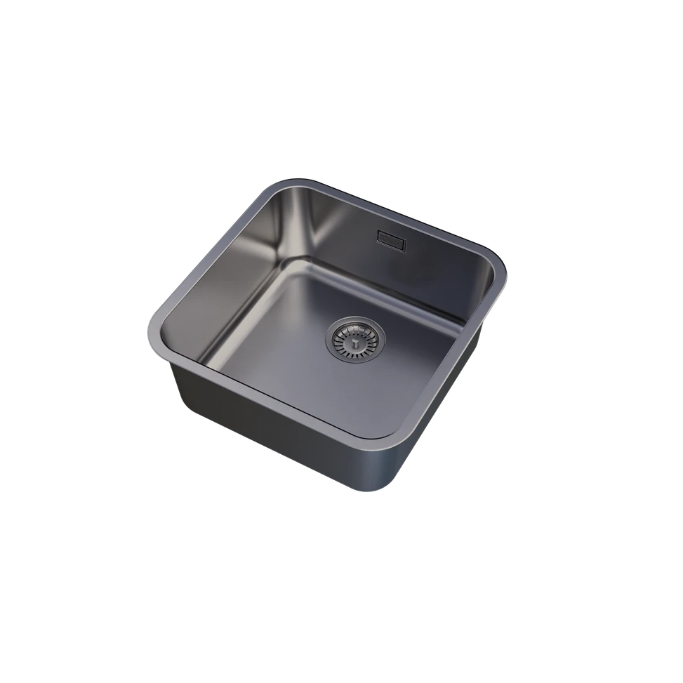 UKinox D 400/R50 Single Bowl Polished Stainless Steel Undermount kitchen sink